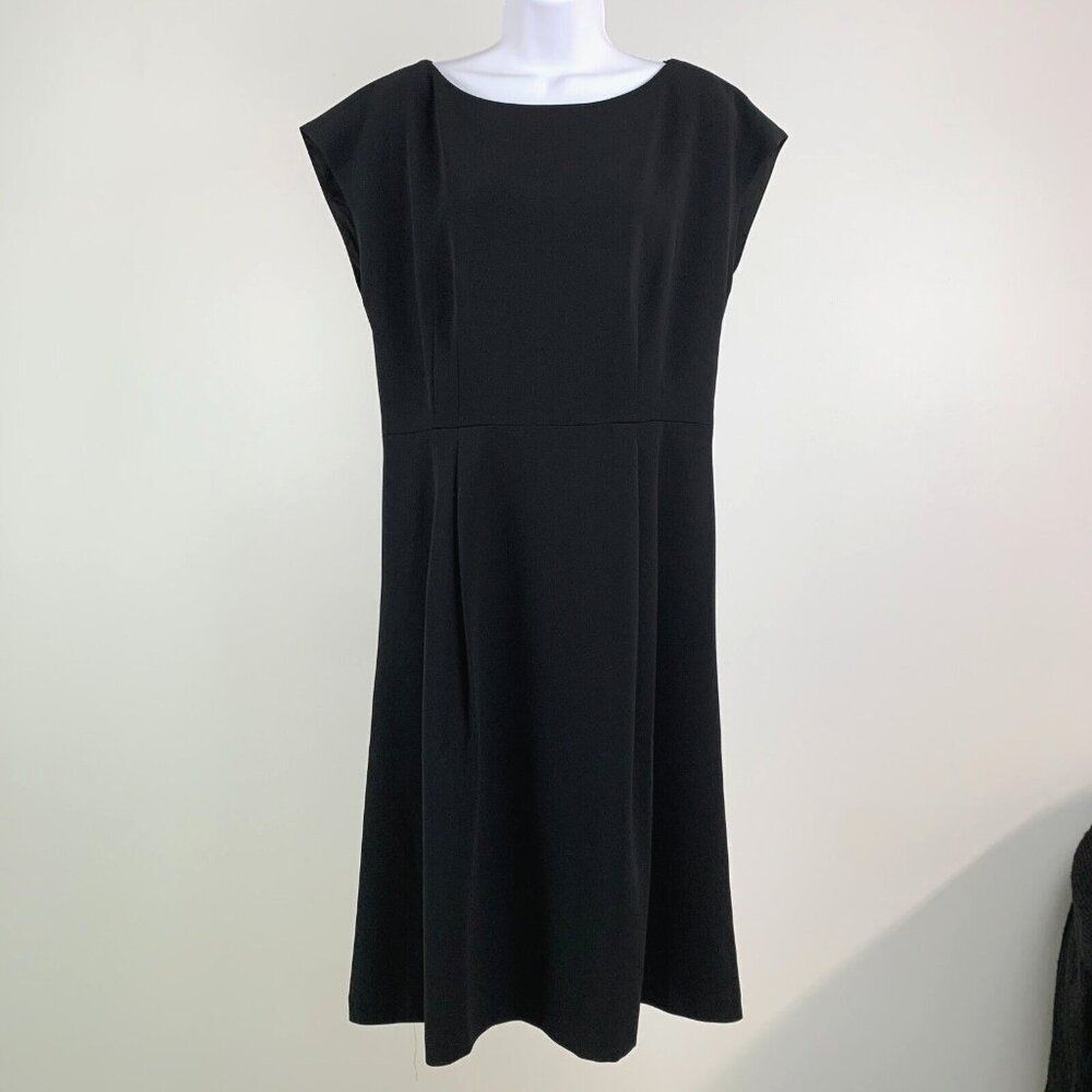 Talbots Dress sz 10 Black Sleevelss Sheath Below Knee New NWT $159